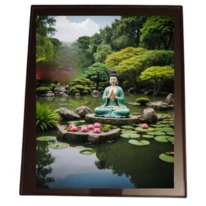Buddha's Pond In A Glass Frame 8x10 Photograph Print  wall art ai